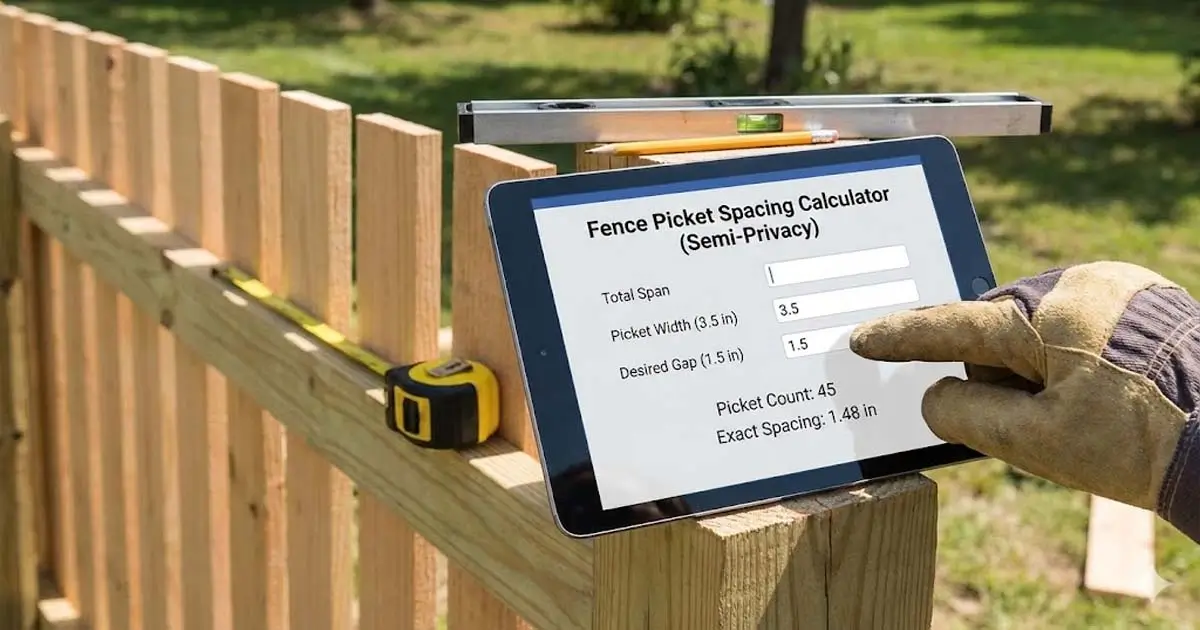 Fence Picket Spacing Calculator (Semi Privacy)